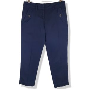 Womens Tommy Hilfiger Linen Navy Blue Straight Leg Dress Pants Size 2